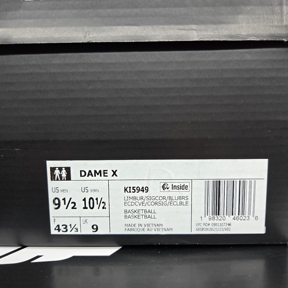 adidas Men\'s Dame X \'Lime Burst\' Basketball Shoes Size 9.5 New main image 5